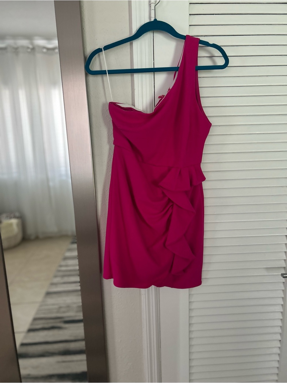 Women's One-Shoulder Fuchsia Cocktail Dress NWT Sz 8